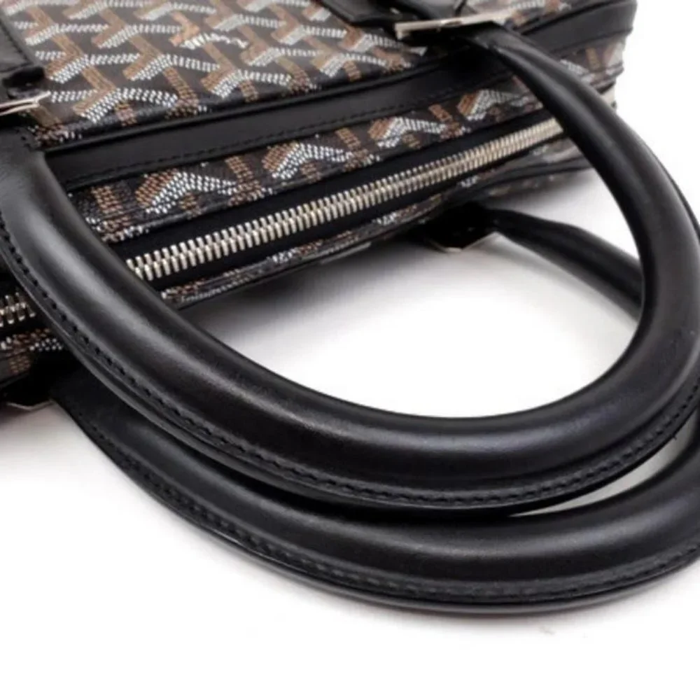 Goyard Black Chevron Goyardine Diplomat Briefcase